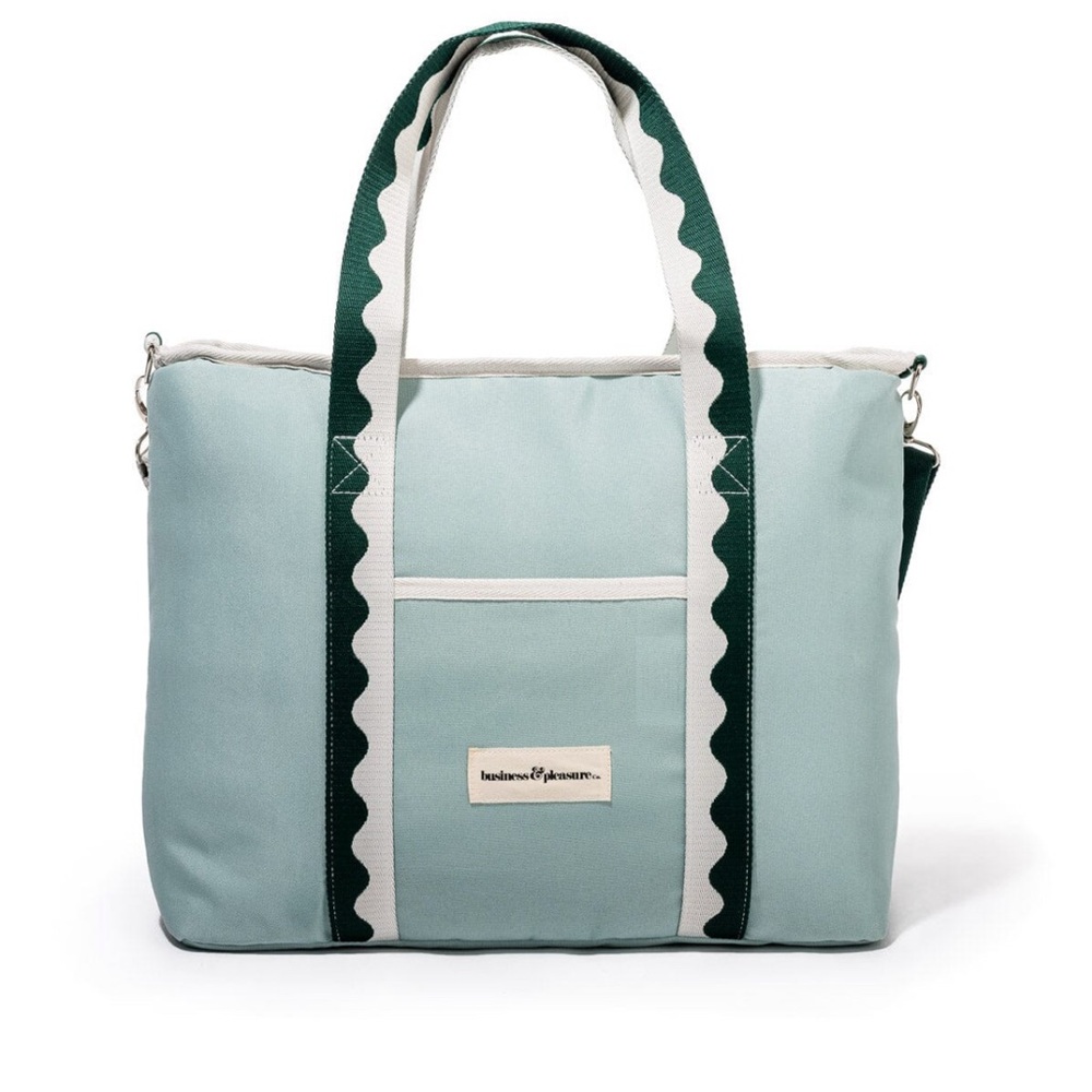 Stylish Tote Bag in Green and White